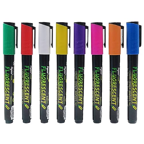 NUOBESTY 4 Sätze Flüssige Kreidestifte Schreibkladde Erasable Pen Flüssigkreide Marker Löschbare Stifte Trocken Abwischbare Stifte Textmarker Marker Für Fensterfarbe Plastik 8 Stück * 4 von NUOBESTY