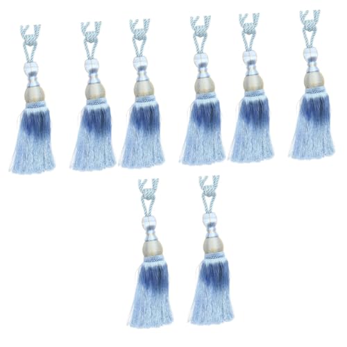 NUOBESTY 4 Sätze Fransen Mit Hängenden Tennisquasten Hängendes Ornamente Dual Zubehör Pfingstrosenblüten Bestickte Aufnäher Gestickte Fleckenaufkleber Polyester Sky-blue 2 Stück * 4 von NUOBESTY