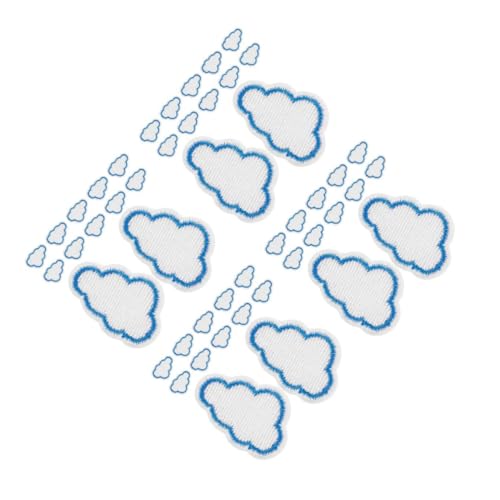 NUOBESTY 4 Sätze Gestickte Stoff Aufkleber Jacken Aufnäher Dekoration Rucksäcke Stickerei Patches Cloud-patch Flicken Für Kleidung Aufbügelflicken Selber Machen Stickgarn Blue 12 Stück * 4 von NUOBESTY