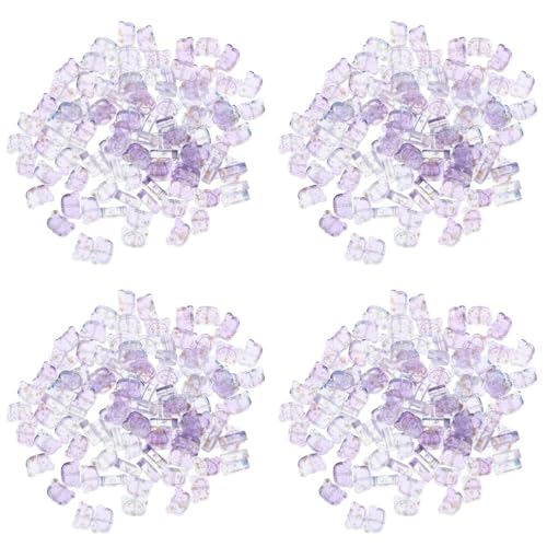 NUOBESTY 4 Sätze Glasierte Bärenperlen Perlen-set Kit Zur Herstellung Von Charm-armbändern Anhänger Schmuckperlen Flache Perlen Funkelnde Perlen Mini-perlen Lavender 100 Stück * 4 von NUOBESTY