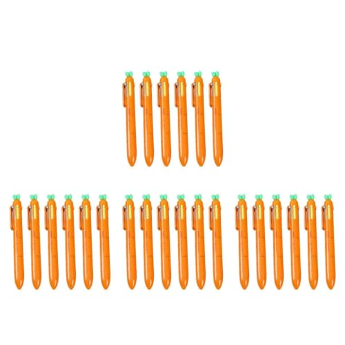 NUOBESTY 4 Sätze Karotten-kugelschreiber Verschleißfester Schreibstift Mehrfarbiger Stift Kawaii-mehrfarbenstift Schüler Zubehör Kawaii-zeichenstifte Süßer Stift Plastik Orange 6 Stück * 4 von NUOBESTY