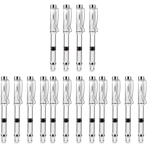 NUOBESTY 4 Sätze Kolbenstift Wasserfeste Füllfederhaltertinte Schwarze Stifte Schreibutensilien Schreibkladde Schüler Füllfederhalter Verschleißfeste Füllfederhalter Metall Weiß 4 Stück * 4 von NUOBESTY