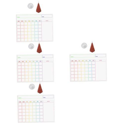 NUOBESTY 4 Sätze Kühlschrank-Planertafel notizblock mit magnet dry erase board magnetischer kalender Liste Bretter Magnete kleine trocken abwischbare Tafeln Magnetkühlschrank an Bord Stoff von NUOBESTY