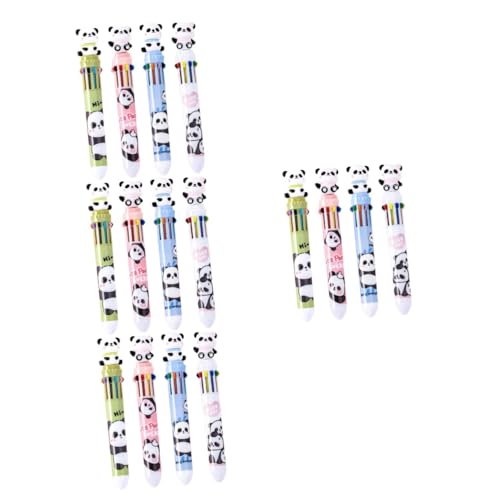 NUOBESTY 4 Sätze Kugelschreiber Mit 10 Farben Süßer Stift Süße Stifte Kawaii Panda-bleistifte Panda-mehrfarbenstift Panda-schulmaterial Panda-stift Neuartige Tierstifte Plastik 4 Stück * 4 von NUOBESTY