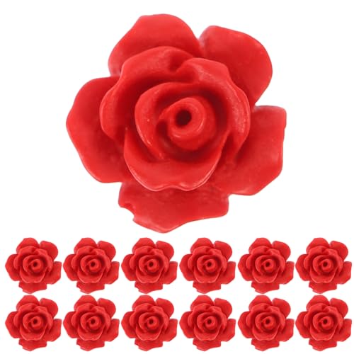 NUOBESTY 4 Sätze Lose Rosenperlen Bausätze Für Uhrwerke Figuren Pop Dekoration Weihnachten Türdeko Weihnachten Schmuckherstellung Rose Rosenperlen Selber Machen Rot 50 Stück * 4 von NUOBESTY