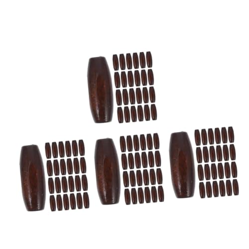 NUOBESTY 4 Sätze Ovale Holzperlen Weihnachtsdeko Dekoration Bastelperlen Aus Holz Makramee-abstandsperlen Armbandperlen Unvollendete Perlen Rustikale Holzperlen Chocolate 50 Stück * 4 von NUOBESTY