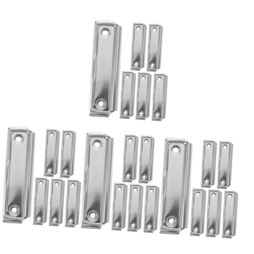 NUOBESTY 4 Sätze Schreibblockhalter Faltbares Klemmbrett Baseball-klemmbrett Büroklammern Papierklammer Montierbare Klemmbrett-clips Pinnwand-clips Aluminiumlegierung Silver 6 Stück * 4 von NUOBESTY