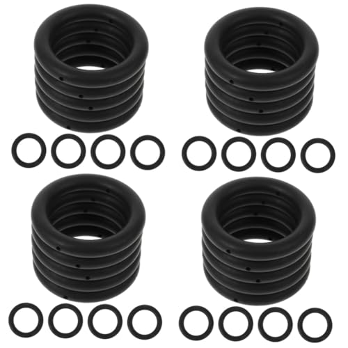 NUOBESTY 4 Sätze Silikonring Perlen-Kits Ring Zur Schlüsselanhängerherstellung Schlüsselanhänger Rahmen Bausätze Schlüsselanhänger Machen Bausatz DIY Liefert Kieselgel Black 9 Stück * 4 von NUOBESTY