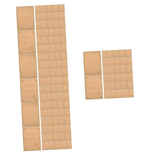 NUOBESTY 4 Sätze Vintage-kraftpapier Leer Umschlag Briefe Briefpapier Löschpapier Pergamentpapier Schreiben Liniertes Papier Geldumschläge Kunstdruckpapier Light Brown 80 Stück * 4 von NUOBESTY