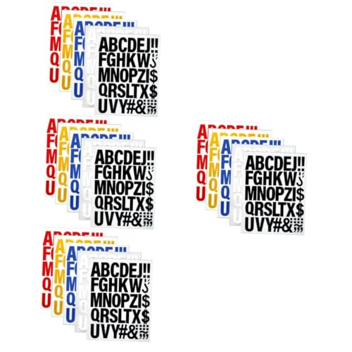 NUOBESTY 4 Sätze Wärmeübertragung Buchstaben Aufnäher Buchstaben Patches Aufnäher Zum Aufnähen Von Buchstaben Patches Ornamente Buchstaben Aufkleber Patches Nähen Patch-dekore 5 Stück * 4 von NUOBESTY