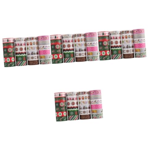 NUOBESTY 4 Sätze Weihnachts-washi-tape Weihnachts Washi Tape Diy Klebeband Für Weihnachten Heimwerken Weihnachtsdekoration Drinnen Tür Geschenkbänder Weihnachtsbänder Papier 24 Rollen * 4 von NUOBESTY