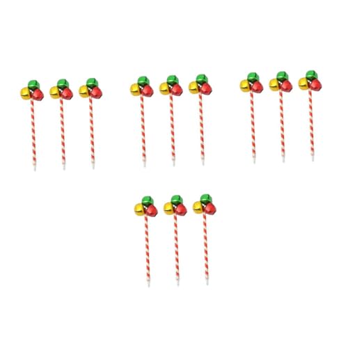 NUOBESTY 4 Sätze Weihnachtsglockenstift Weihnachts-jingle-glocken-stift Jingle Bell Kugelschreiber Schreibwaren Für Den Weihnachtsurlaub Weihnachtsgeschenke Plastik 3 Stück * 4 von NUOBESTY