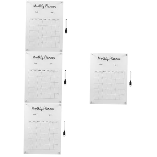 NUOBESTY 4 Sätze Wochenplanertafel Memoboard Für Die Planung Wandaufkleber Für Das Büro Büro-notizblock Löschbares Klares Memoboard Whiteboard-magnettafel Woche Memoboard Acryl Transparent von NUOBESTY