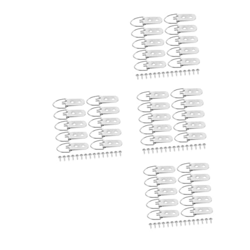 NUOBESTY 4 Sets Fotorahmen Haken Bilderrahmen Robuster Kleiderständer Robuste Haken Kleiderständer Bilderrahmen Zubehör Schwere Bildaufhängung D Ringe Eisen Silber von NUOBESTY