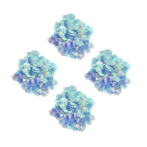 NUOBESTY 4 Stück 1 Muschel-doppelloch-pailletten Shell-kleidung Mit Pailletten Muschelförmiges Paillettendekor Handwerk Pailletten Jubiläumsgeschenk Jubiläums-pailletten Pvc Sky-blue von NUOBESTY