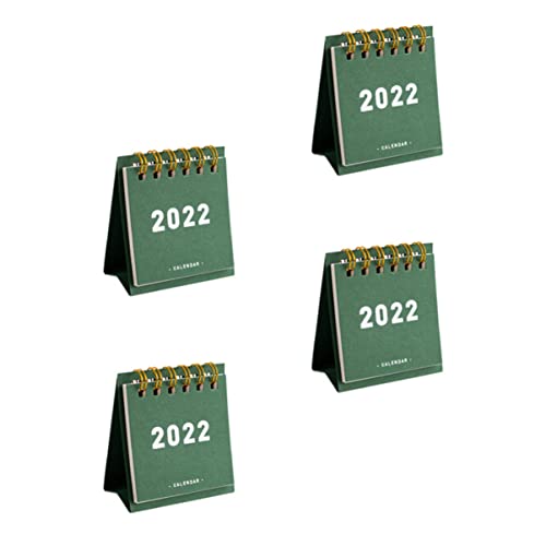 NUOBESTY 4 Stück 2023 Kalender 2022 Mini-Notizblöcke Selbststehender Staffelei-Kalender Standkalender büro kalender büro accessoires Mini-Tischkalender tragbarer Kalender 2023 Papier Green von NUOBESTY