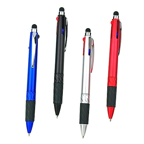 NUOBESTY 4 Stück 3 Farben Kugelschreiber Set Mit Touchpen Funktion Praktische Stifte Verschiedenen Farben Ideal Für Notizen Und Kreative Ideen Inklusive Spickzettel Und Kette von NUOBESTY