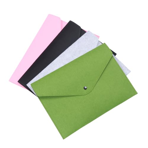 NUOBESTY 4 Stück Aktentasche document folder mappen felt file folders document bag aktenständer Reißverschluss Bank Bindemittel schnappt briefumschläge Dateiordner Tragbarer Filzhalter von NUOBESTY