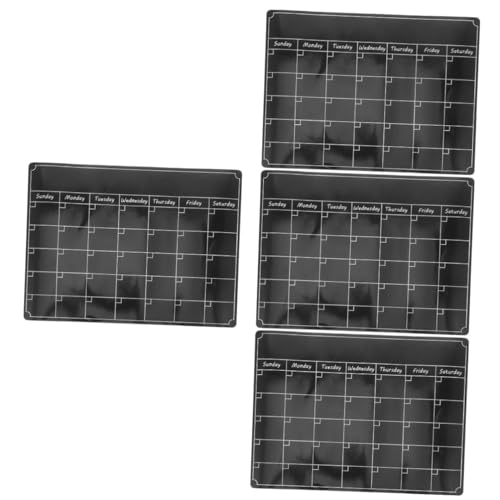 NUOBESTY 4 Stück Aufkleber Für Kühlschranknachrichten Magnete Magnetischer Notizblock Für Den Kühlschrank Haftmagnet Magnetischer Kühlschrankplaner Planke Bretter Black Beschichtetes Papier von NUOBESTY