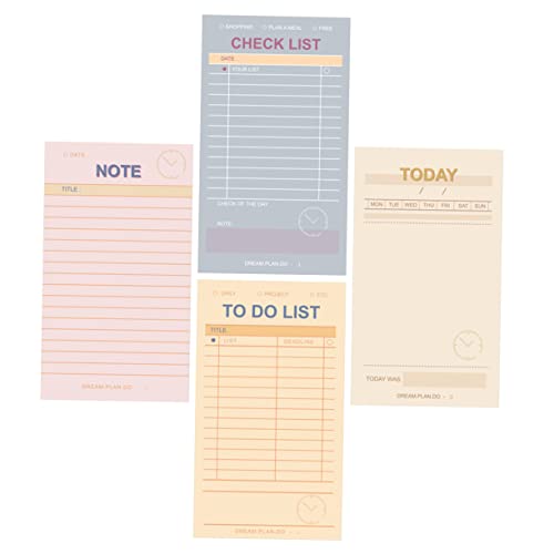 NUOBESTY 4 Stück Blätter To-Do-Notiz Planer-Notizblock Mini gebundener Notizblock Mini-Notizblock leere Notizblöcke memoboard notepad To-Do-Liste Merkzettel Multifunktions-Notizblock Papier von NUOBESTY