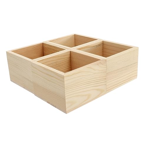 NUOBESTY 4 Stück Boxen Kleine Holzkiste Ohne Deckel Retro Schublade Schmuck Organizer Schmuck Aufbewahrungshalter Mini Dekor Schmuck Organizer Transparenter von NUOBESTY