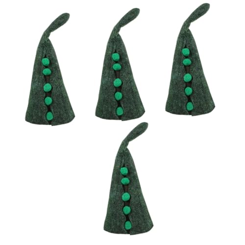 NUOBESTY 4 Stück Erbsenhut Kostümzubehör Kostümhut kopfschmuck Kinderparty Hut Geburtstagsparty Hut Halloween-Hut für Piratenhut Zaubererhut Cosplay-Maskerade-Hut gefühlt Olive Green von NUOBESTY