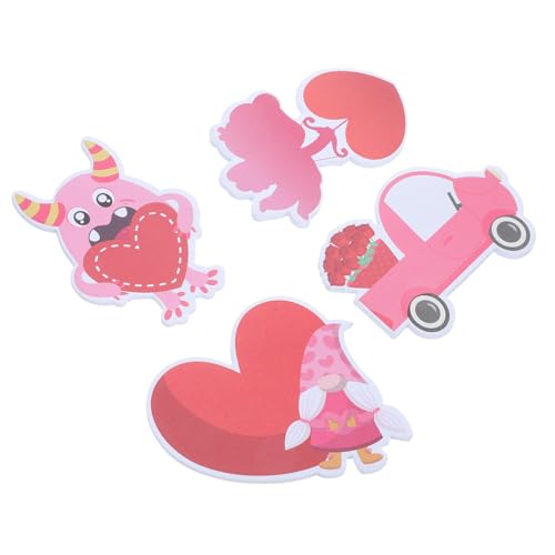 NUOBESTY 4 Stück Haftnotizen zum Valentinstag transparent Scrapbooking Alben Müll Foto geschenkideen valentinstag notes of love selbstklebender Hinweisaufkleber kompakte Notizblöcke Papier von NUOBESTY