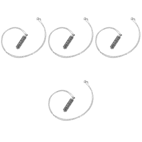 NUOBESTY 4 Stück Halskette Mit Urnenanhänger Aus Klarem Glas Aus Edelstahl Geschichtete Halsketten Für Frauen Goldene Chokerhalskette Perlen Personalisiert Edelstein Silver Rostfreier Stahl von NUOBESTY