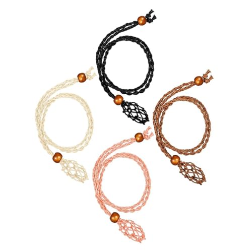 NUOBESTY 4 Stück Halskettenschnüre für Anhänger armbandständer armband halter goldener Kettengürtel Makramee-Schnur Halskettenhalter aus Kristallkäfig Seil für Halskette Baumwollseil von NUOBESTY