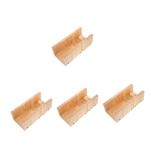 NUOBESTY 4 Stück Handgemachter Seifenschneider Seifenschneidewerkzeug Seifenschneideformen Multifunktionale Seifenschneiderform Holzschneidebasis Praktische Seifenschneideform von NUOBESTY