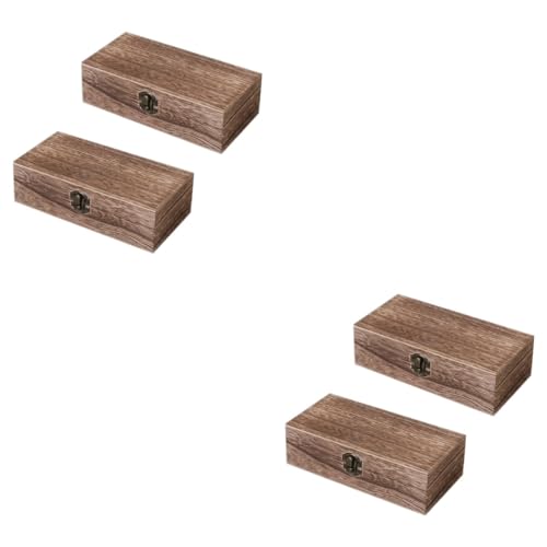 NUOBESTY 4 Stück Holzkasten schmuckkästchen storage boxes stauboxen aubewahrungsbox ohringaufbewahrung wohnzimmerdeko Schmuck Organizer klar Schmuckorganisator für Halsketten antikes Dekor von NUOBESTY