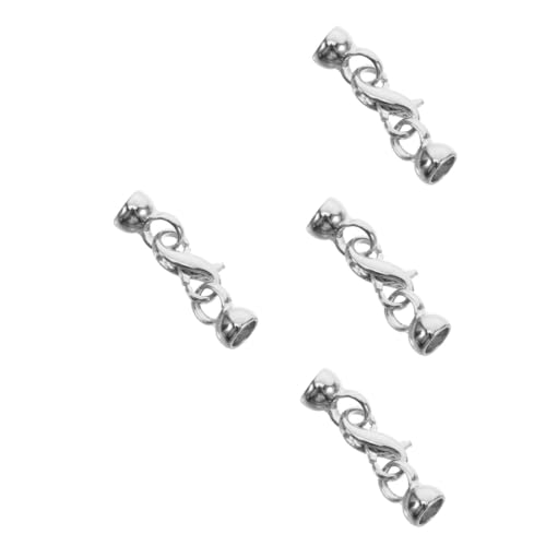 NUOBESTY 4 Stück Hummerschere Karabiner-federarmband Schmuckverschlüsse Knebelverschlüsse Für Die Schmuckherstellung Verschluss Halskette Armbandverlängerungen Kettenverkürzer Kupfer Silver von NUOBESTY