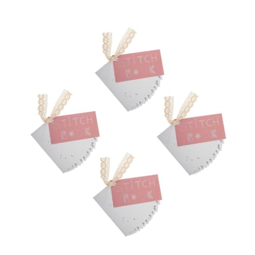 NUOBESTY 4 Stück Mini-Nähbuch Stickerei-Kits Stichbuch Nähset klein Nähset Basic Patch-Nähset Notfallset für die Hochzeit Nähsets für Erwachsene Stickset Anfänger Stickerei-Stoff Papier von NUOBESTY