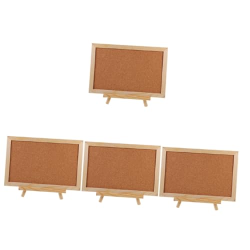 NUOBESTY 4 Stück Notiztafel mit Holzrahmen wandverkleidung wand polsterung Holzrahmen Korktafel tavlit black board Korkrinde Haken Zinn Band staffelei Schild Fototafel Kiefernholz Chocolate von NUOBESTY