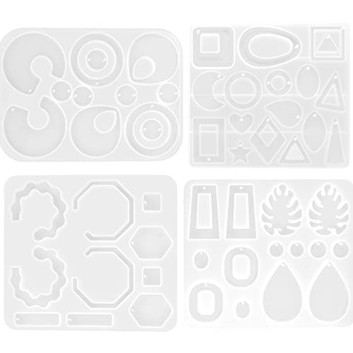 NUOBESTY 4 Stück Ohrringform Anhängerform Anhänger-ohrring-form Anhänger Epoxidform Ohrstecker Für Die Schmuckherstellung Medaillonform Kreisform Silikonbecher Silikon-gießformen Kieselgel von NUOBESTY