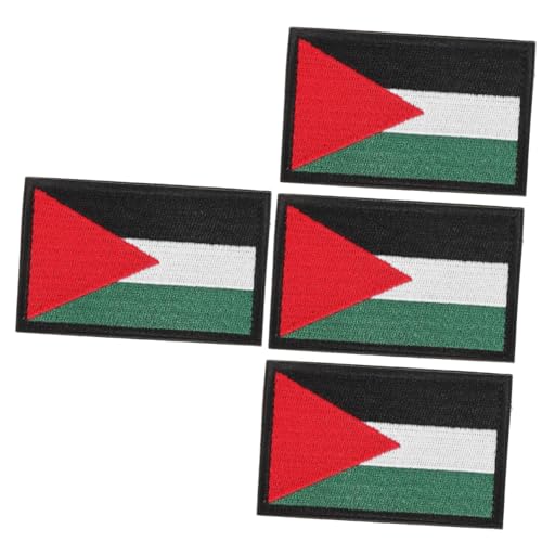 NUOBESTY 4 Stück Palästinensische Armbinde Abzeichen Zubehör Stickerei-Patch mit Palästina-Flagge Palästina-Abzeichen Accessoire mit palästinensischer Flagge Abzeichen-Patch Armbandzubehör von NUOBESTY