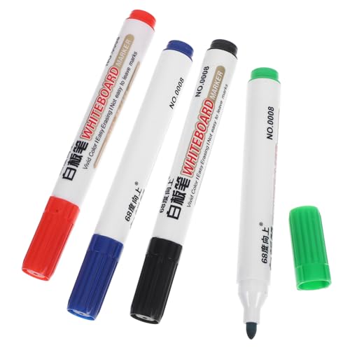 NUOBESTY 4 Stück Schulmarker Spiegelmarker Löschbarer Trocken Abwischbarer Marker Markierungsstift Whiteboard Stift Trocken Abwischbarer Marker Trocken Abwischbarer Stift von NUOBESTY