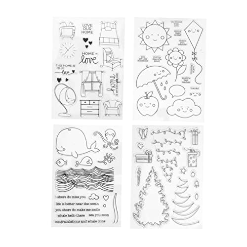 NUOBESTY 4 Stück Scrapbooking-briefmarken Vinyl Planer-aufkleber Textmarker Journaling-kit Zeitschrift Pastell Klebeband Für Scrapbooking Papier Müll Maskierung Sammelalbum Liefert von NUOBESTY