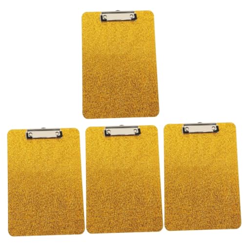 NUOBESTY 4 Stück Tafel Klemmbretter Binder Büroklammer Reißbrett-Clips Büroklammern Schreibtisch schreibtablett schreibtsichunterlagen Dokumentenklammer Dokumentenorganisator Acryl Golden von NUOBESTY