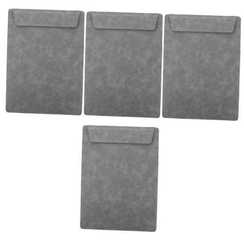 NUOBESTY 4 Stück Tafel Schreibtisch tragbares Klemmbrett schwarze Zwischenablage das Büro Zwischenablage mit write board clipboard Büro-Klemmbretter praktisches Akten-Klemmbrett Leder Grey von NUOBESTY