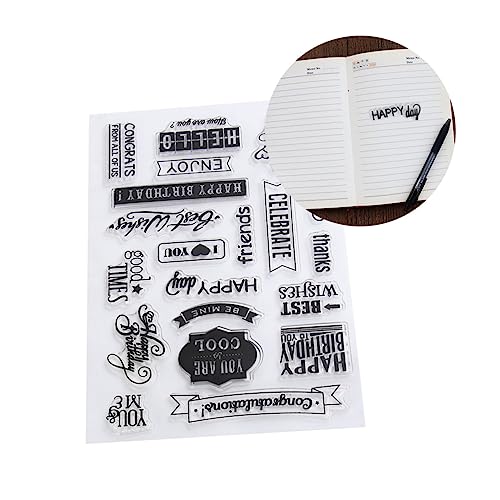 NUOBESTY 4 Stück klare Briefmarken personalisiertes siegelstempel DIY stamp craft stamp Klebeband Heimwerken Silikonstempel Siegelstempel aus Silikon Scrapbooking-Briefmarken Transparent von NUOBESTY