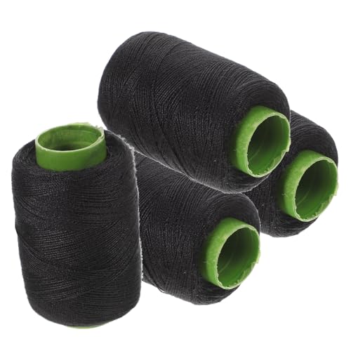 NUOBESTY 4 Teiliges Polyester Nähgarn Nadelgarn Set Nähgarn Sortiment Perücken Nähgarn Baumwollgarn Tuch Nähgarn Quilt Reparaturzubehör Kettgarn Webstuhl Schwarz von NUOBESTY