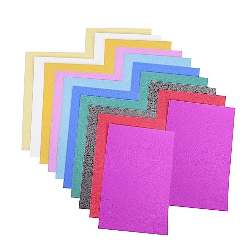 NUOBESTY 40 Blätter Geprägtes Papier Karton Buntes Papier Glänzendes Papier Glitzerndes A4-papier Glitzerpapier Für Baupapier Verschiedene Farben Farbiges Papier Papierstau von NUOBESTY