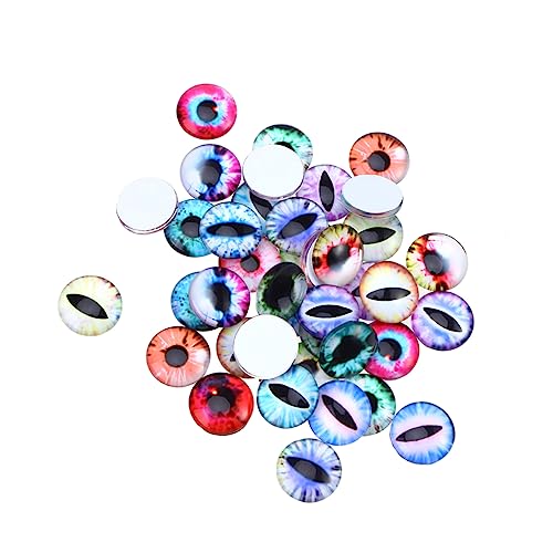 NUOBESTY 40 Stk Flatback cabochons Patches Halbe Runde Handwerk perlen handlocher handmade schmuck Fliesen mischen Mosaikfliesen Mosaikzubehör Rose Keramikfliesen Kunsthandwerk Glas von NUOBESTY