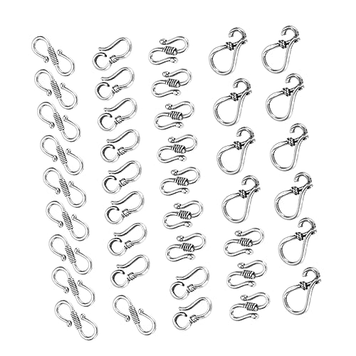 NUOBESTY 40 Stück Silberlegierung S Schnalle Gliederschnalle Abzeichen Halskette Silber Karabiner Charms Schmuckverschlüsse Silberkette Für Männer Halskette Verbinder Halsketten Legierung von NUOBESTY