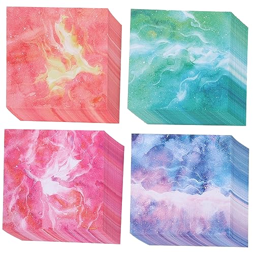 NUOBESTY 400 Blatt quadratisches Origami beidseitig faltbares Papier buntes Origami-Papier Aquarellpapier Bastelpapier selber machen Quadratisches Papier zum Selbermachen Sanft Sammelalbum von NUOBESTY