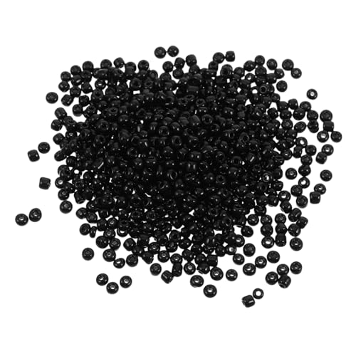 NUOBESTY 4000 Stück Kreuzstichperlen Perlen-Kit glasperlen perlen für ketten schmuck machen runde perlen Schmuckherstellung aus Perlen Armbandherstellungsset für Mädchen Charms-Perlen Black von NUOBESTY