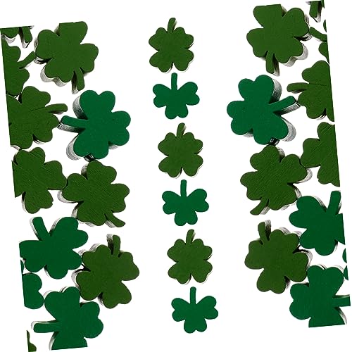 NUOBESTY 40St Holzperlen aus Klee basteln Sie lose Anhänger DIY-Perlen lose Perlen für Bauernperlen holzperlen basteln bastelzeug decor st. Patrick Girlande lose Perlen Abstandsperle Green von NUOBESTY