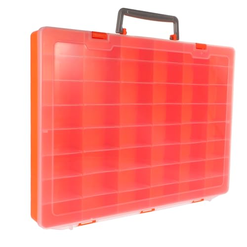 NUOBESTY 48 Aufbewahrungsorganisator für Bastelarbeiten Teil Klare Behälter zum Organisieren Veranstalter sortiment box sortimentbox toolbox schmuckkästchen USB-Hülle USB-Halter pp Orange von NUOBESTY