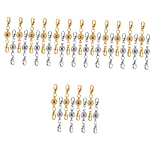 NUOBESTY 4sets Magnetischer Karabinerverschluss Ringe Schmuck Schließe Bausatz Kette Gold Charme Haken Verschlüsse Armbänder Magnete Stand Perlen Magnetverschluss Kupfer 8pcs*4 von NUOBESTY